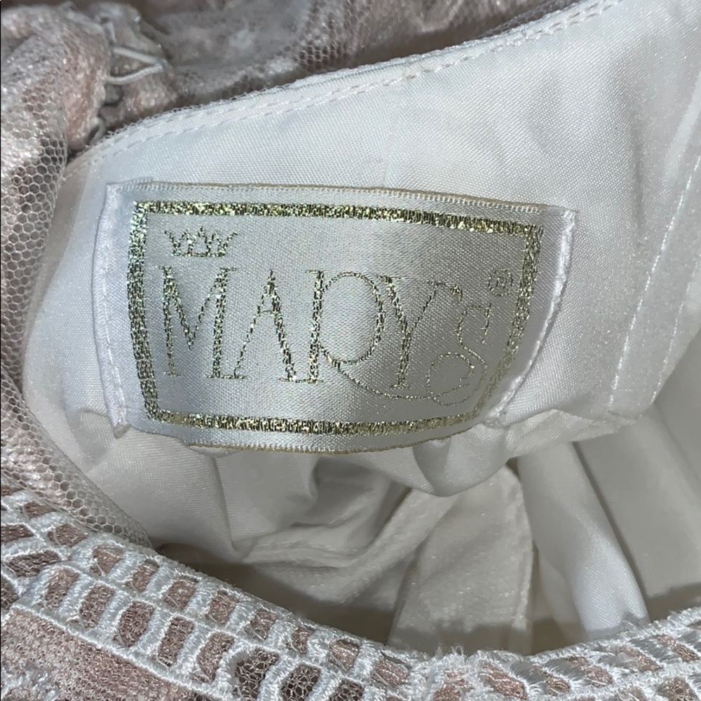 Mary’s Bridal Champagne Lace Sheer Wedding Dress - Picture 15 of 15